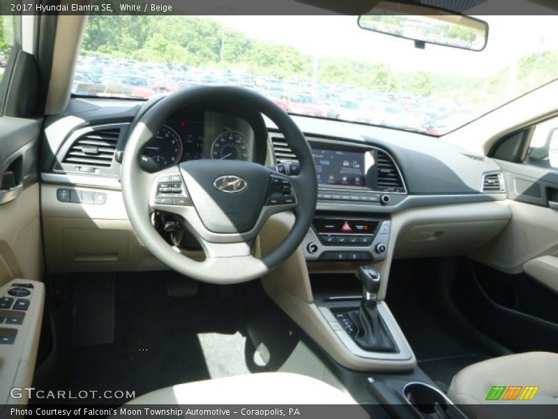 White / Beige 2017 Hyundai Elantra SE