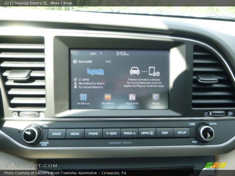 White / Beige 2017 Hyundai Elantra SE