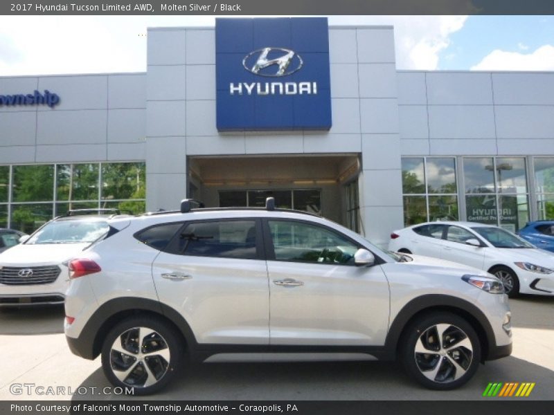 Molten Silver / Black 2017 Hyundai Tucson Limited AWD