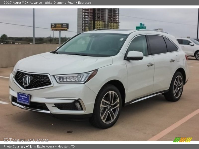White Diamond Pearl / Espresso 2017 Acura MDX Advance