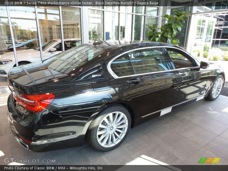 Black Sapphire Metallic / Zagora Beige 2018 BMW 7 Series 740e iPerformance xDrive Sedan
