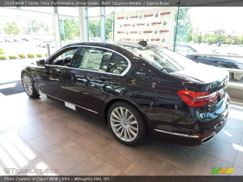Black Sapphire Metallic / Zagora Beige 2018 BMW 7 Series 740e iPerformance xDrive Sedan