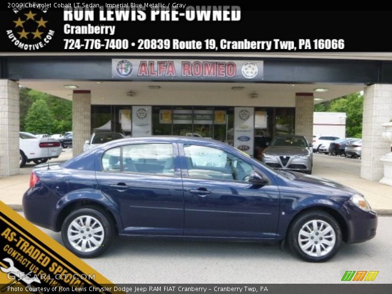 Imperial Blue Metallic / Gray 2009 Chevrolet Cobalt LT Sedan