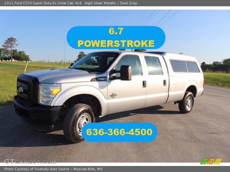 Ingot Silver Metallic / Steel Gray 2011 Ford F250 Super Duty XL Crew Cab 4x4