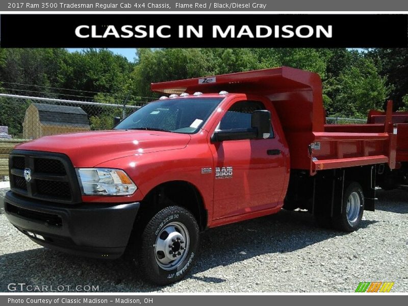 Flame Red / Black/Diesel Gray 2017 Ram 3500 Tradesman Regular Cab 4x4 Chassis