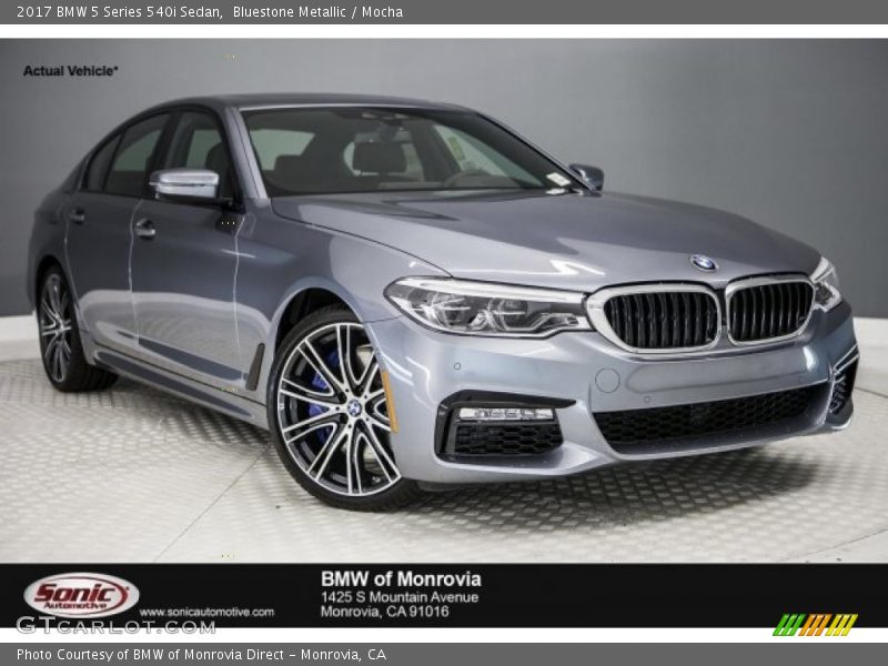 Bluestone Metallic / Mocha 2017 BMW 5 Series 540i Sedan