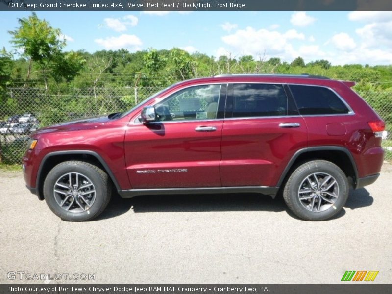 Velvet Red Pearl / Black/Light Frost Beige 2017 Jeep Grand Cherokee Limited 4x4