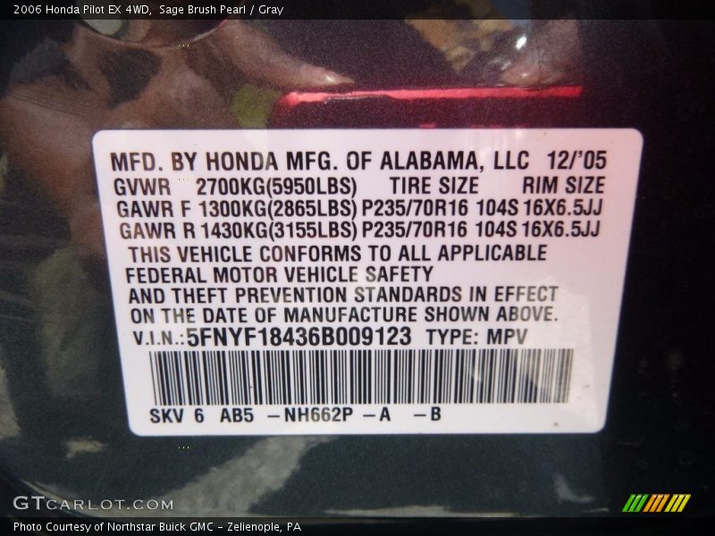 Sage Brush Pearl / Gray 2006 Honda Pilot EX 4WD