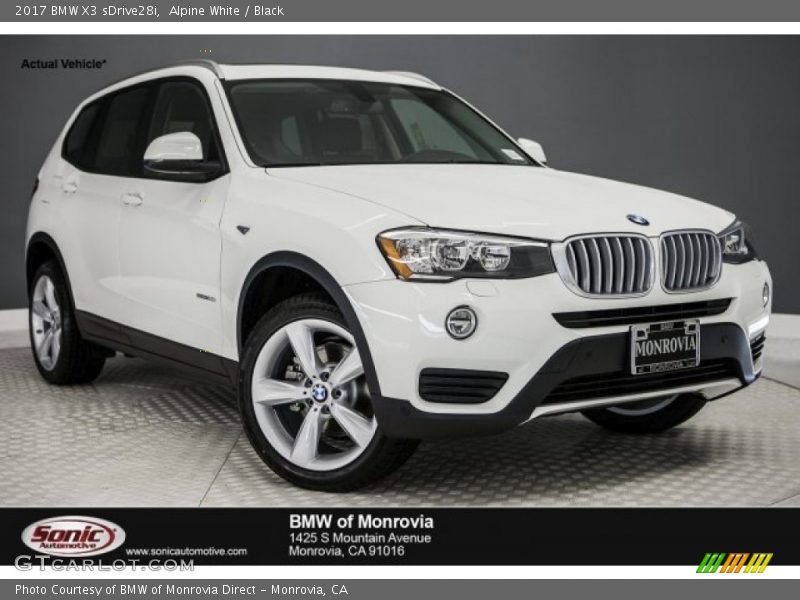 Alpine White / Black 2017 BMW X3 sDrive28i