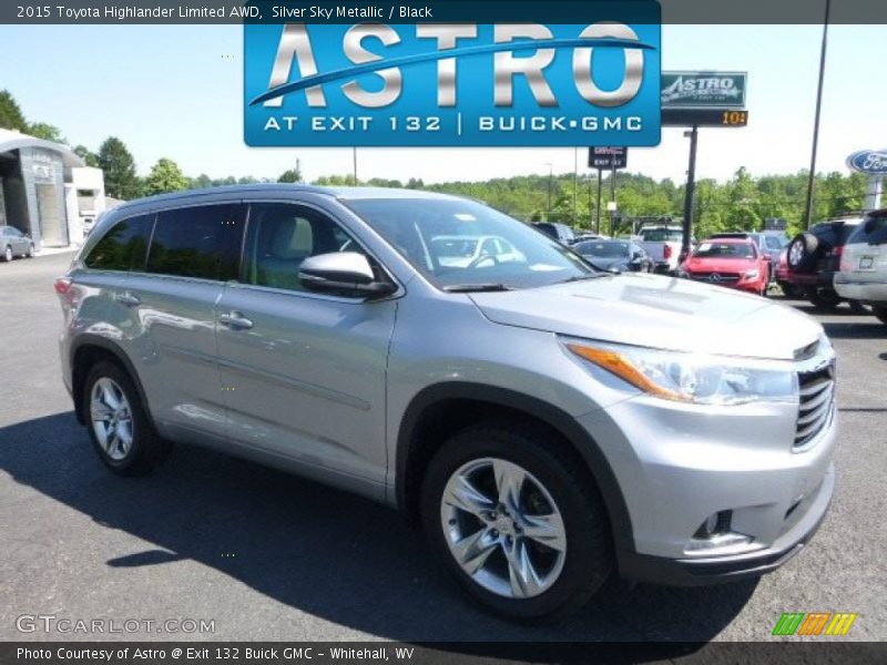Silver Sky Metallic / Black 2015 Toyota Highlander Limited AWD