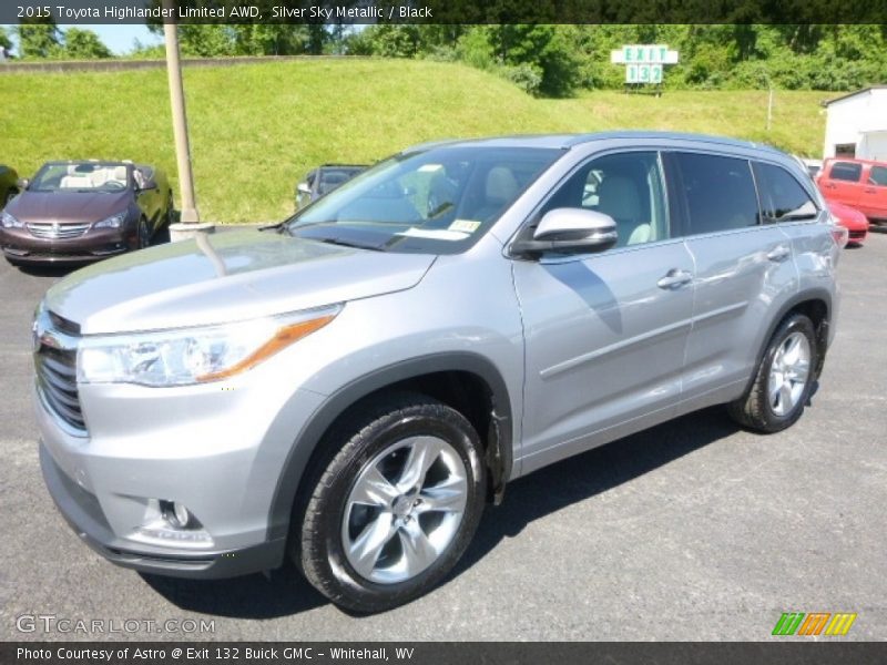 Silver Sky Metallic / Black 2015 Toyota Highlander Limited AWD
