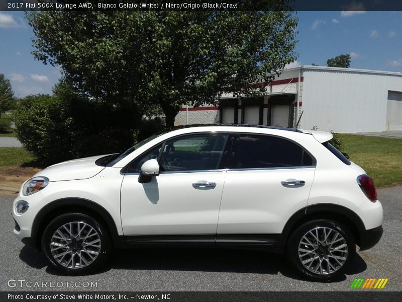 Bianco Gelato (White) / Nero/Grigio (Black/Gray) 2017 Fiat 500X Lounge AWD