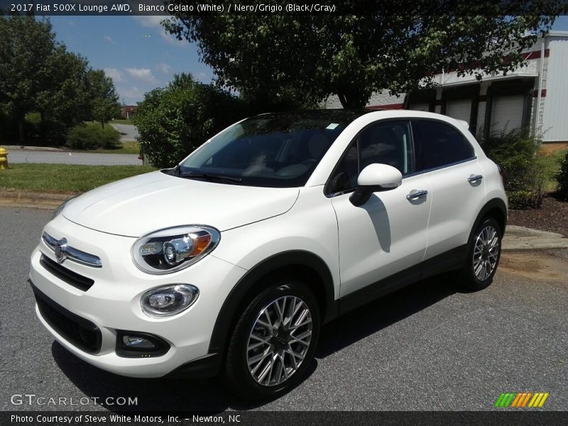 Bianco Gelato (White) / Nero/Grigio (Black/Gray) 2017 Fiat 500X Lounge AWD