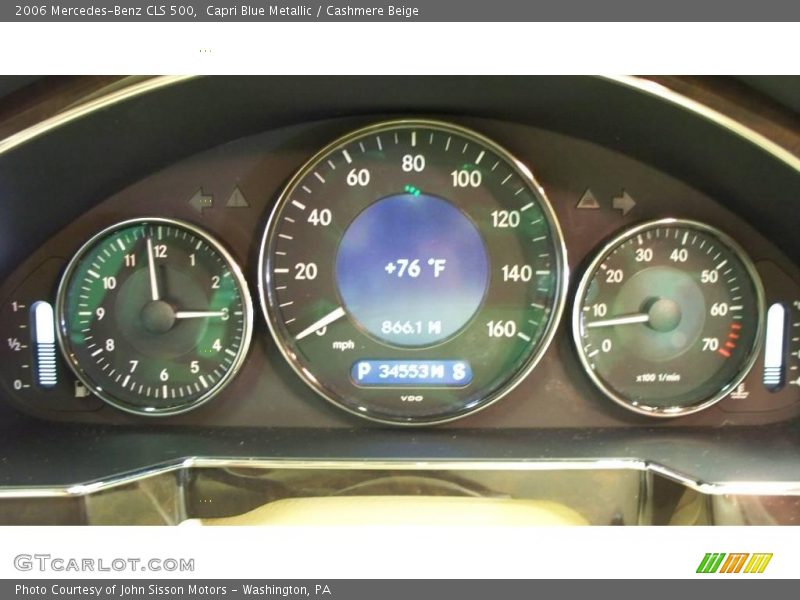Capri Blue Metallic / Cashmere Beige 2006 Mercedes-Benz CLS 500