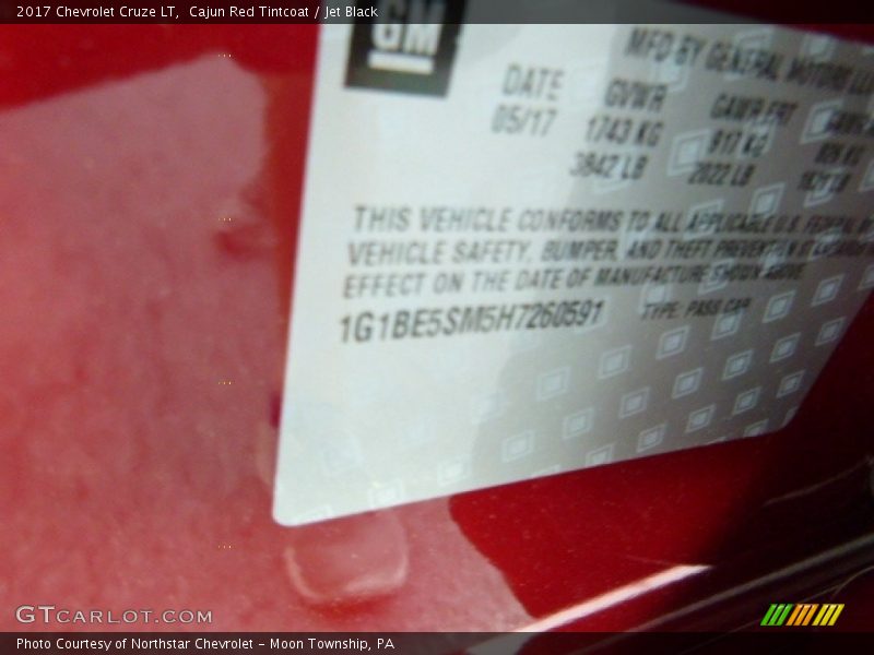 Cajun Red Tintcoat / Jet Black 2017 Chevrolet Cruze LT