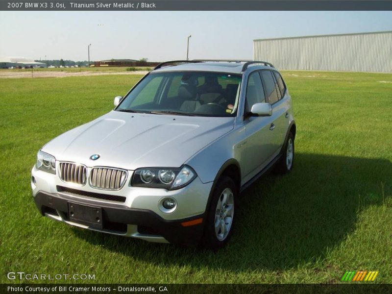 Titanium Silver Metallic / Black 2007 BMW X3 3.0si