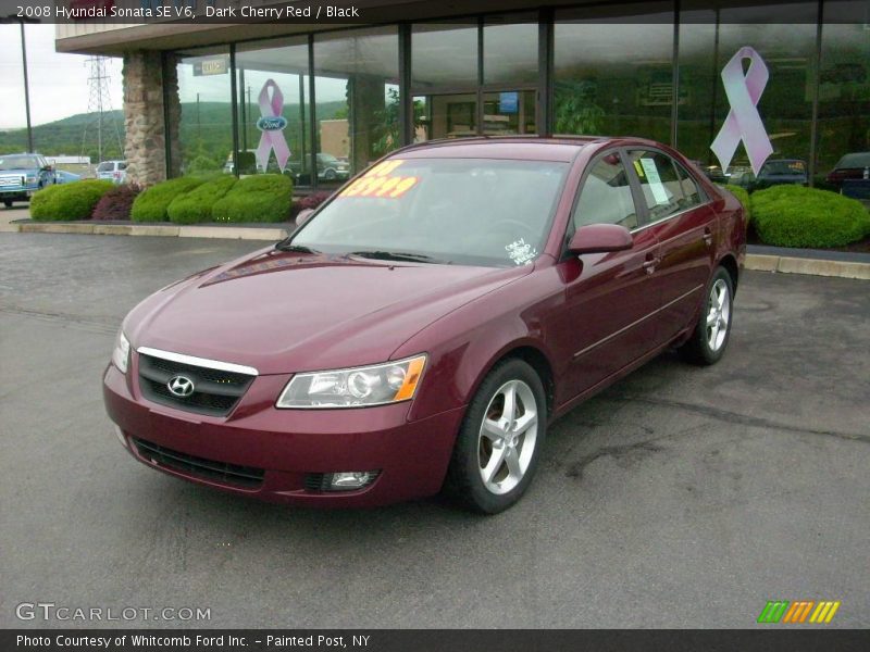 Dark Cherry Red / Black 2008 Hyundai Sonata SE V6