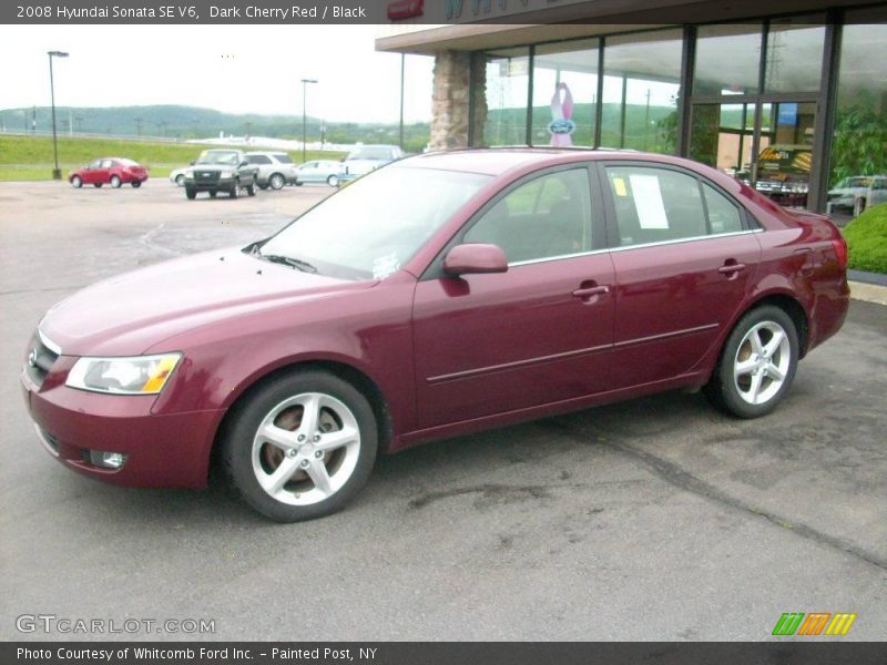 Dark Cherry Red / Black 2008 Hyundai Sonata SE V6