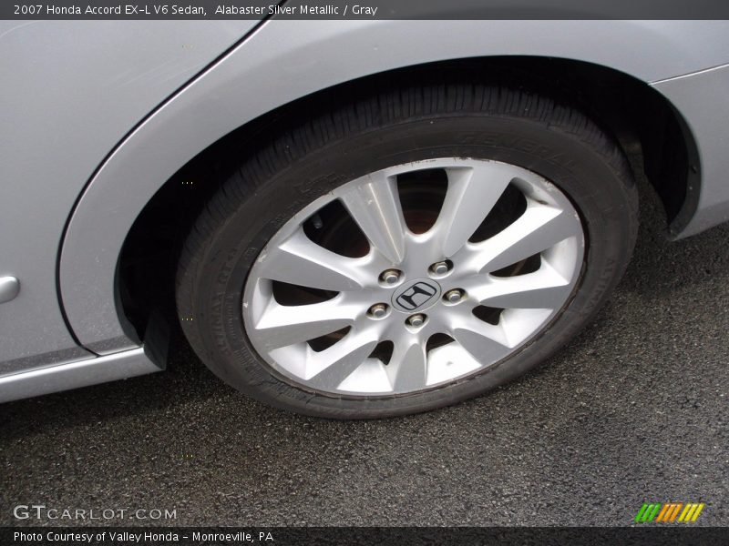 Alabaster Silver Metallic / Gray 2007 Honda Accord EX-L V6 Sedan