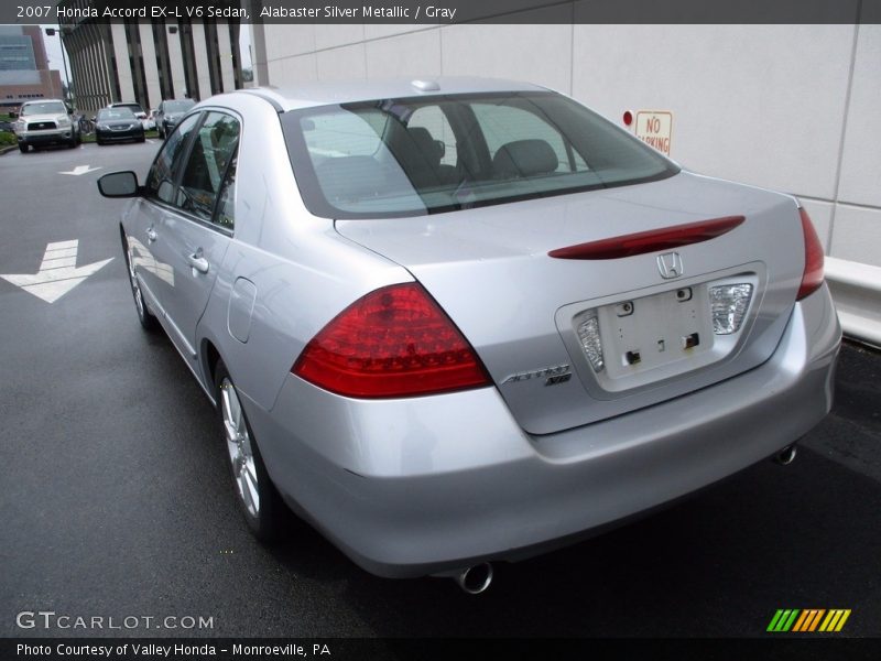Alabaster Silver Metallic / Gray 2007 Honda Accord EX-L V6 Sedan