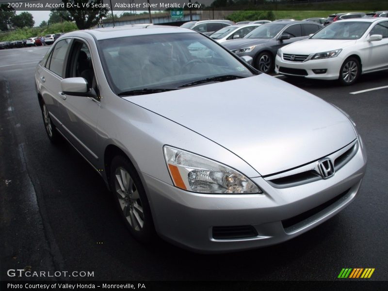 Alabaster Silver Metallic / Gray 2007 Honda Accord EX-L V6 Sedan