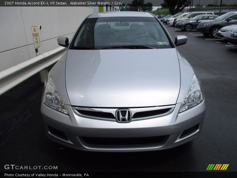 Alabaster Silver Metallic / Gray 2007 Honda Accord EX-L V6 Sedan