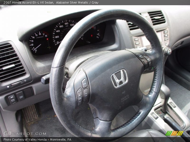 Alabaster Silver Metallic / Gray 2007 Honda Accord EX-L V6 Sedan