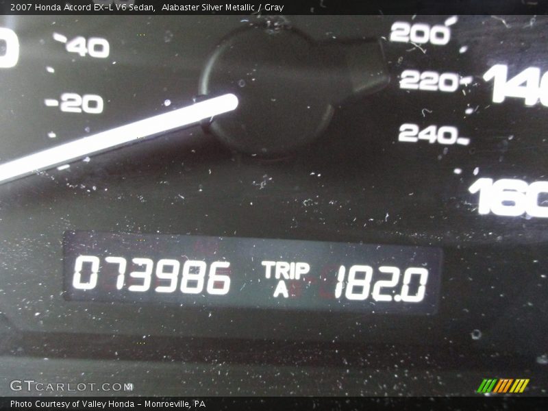 Alabaster Silver Metallic / Gray 2007 Honda Accord EX-L V6 Sedan
