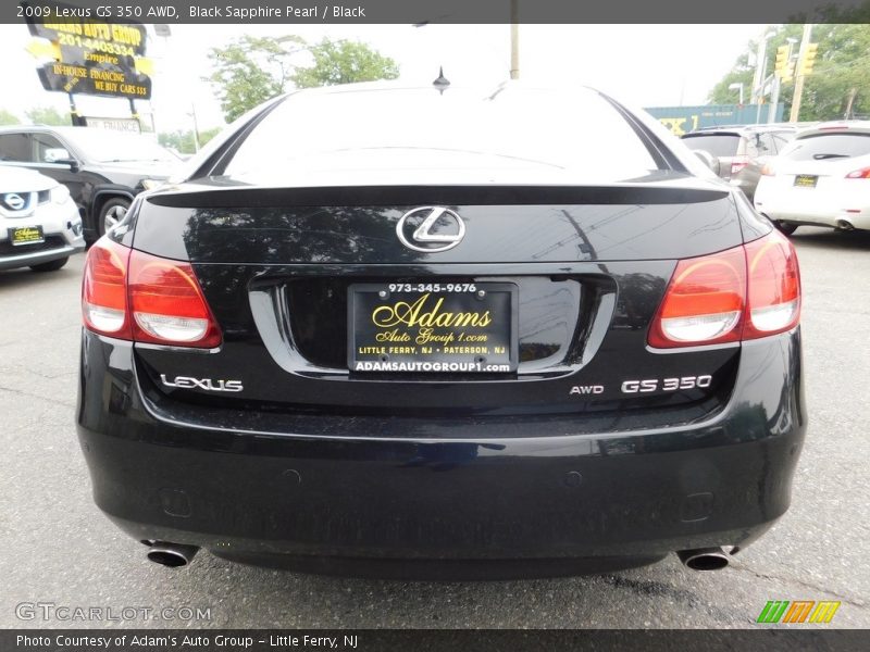 Black Sapphire Pearl / Black 2009 Lexus GS 350 AWD