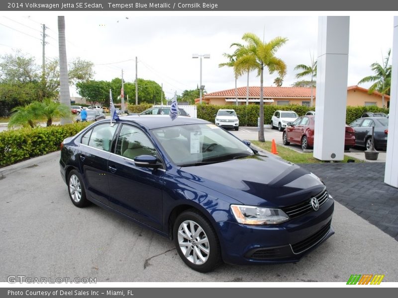 Tempest Blue Metallic / Cornsilk Beige 2014 Volkswagen Jetta SE Sedan