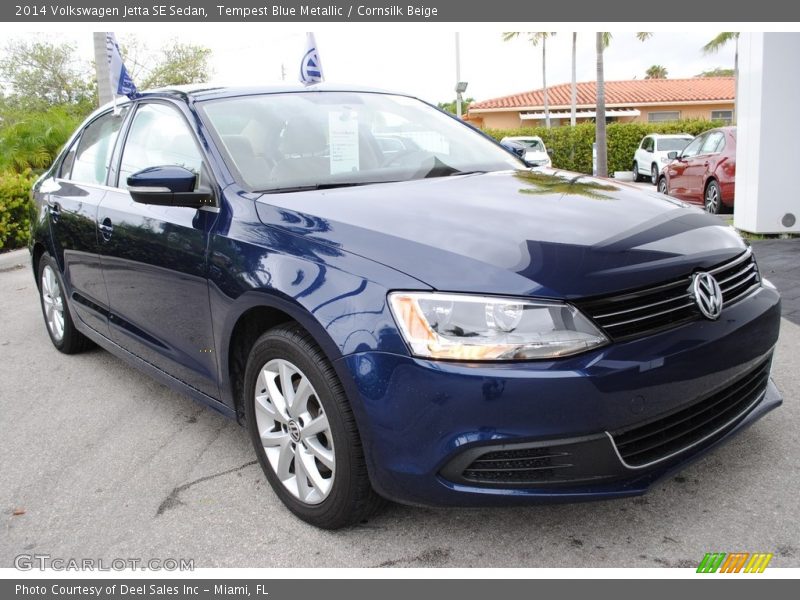 Tempest Blue Metallic / Cornsilk Beige 2014 Volkswagen Jetta SE Sedan