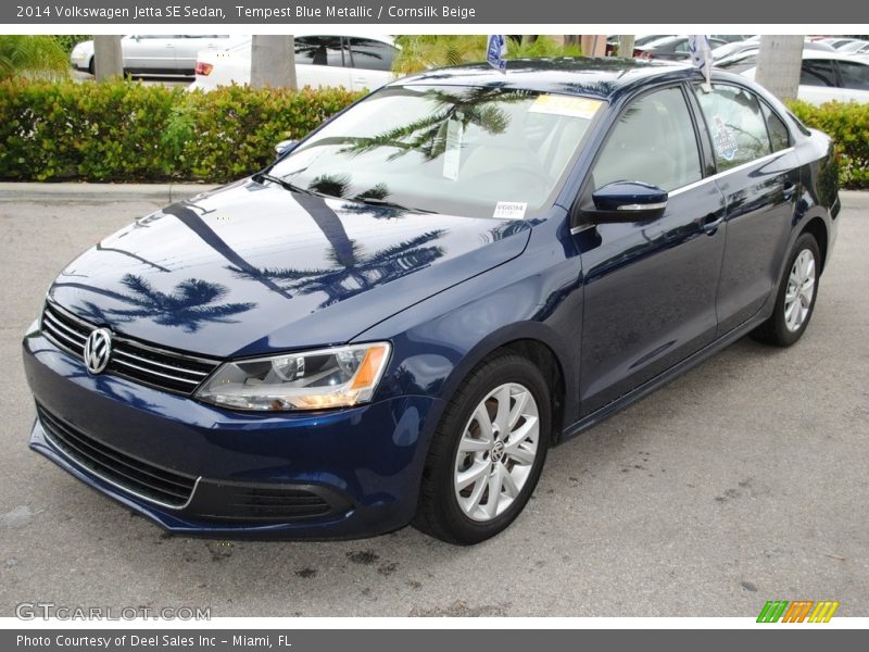 Tempest Blue Metallic / Cornsilk Beige 2014 Volkswagen Jetta SE Sedan