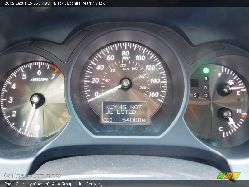 Black Sapphire Pearl / Black 2009 Lexus GS 350 AWD