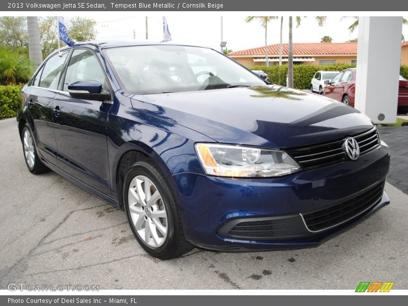 Tempest Blue Metallic / Cornsilk Beige 2013 Volkswagen Jetta SE Sedan