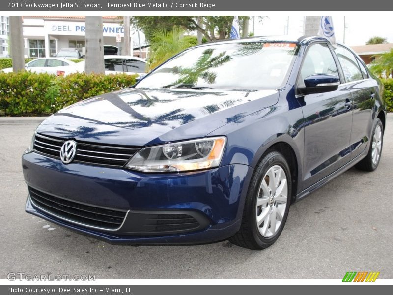 Tempest Blue Metallic / Cornsilk Beige 2013 Volkswagen Jetta SE Sedan