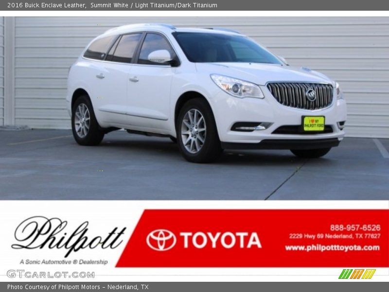 Summit White / Light Titanium/Dark Titanium 2016 Buick Enclave Leather