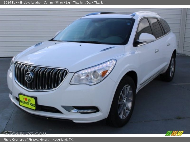 Summit White / Light Titanium/Dark Titanium 2016 Buick Enclave Leather