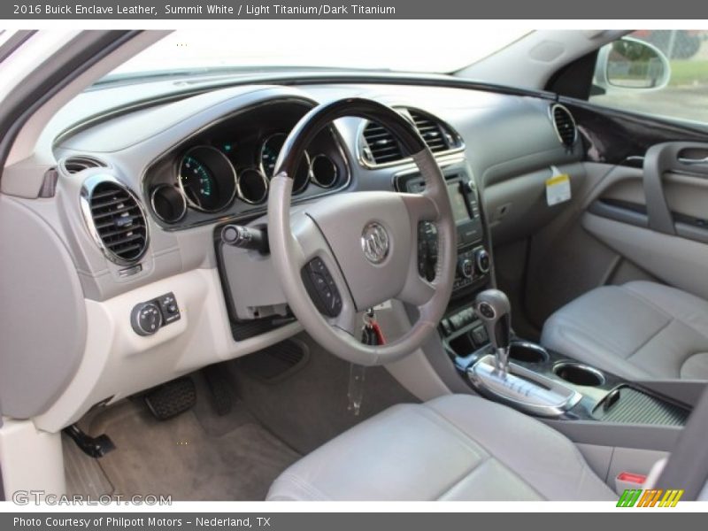 Summit White / Light Titanium/Dark Titanium 2016 Buick Enclave Leather