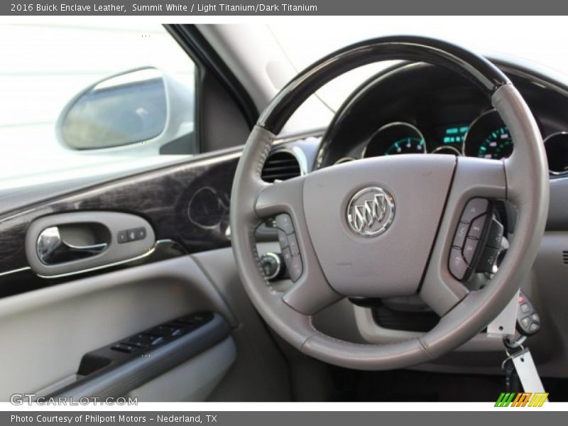 Summit White / Light Titanium/Dark Titanium 2016 Buick Enclave Leather