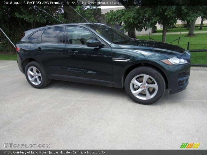 British Racing Green Metallic / Latte 2018 Jaguar F-PACE 35t AWD Premium