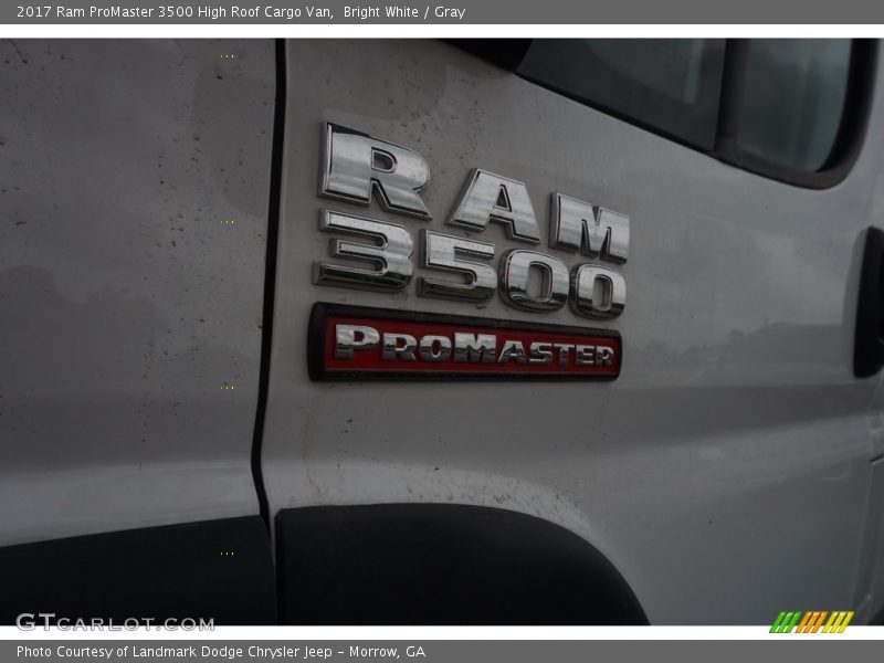 Bright White / Gray 2017 Ram ProMaster 3500 High Roof Cargo Van