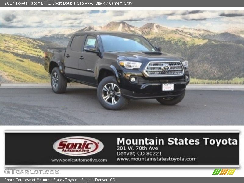 Black / Cement Gray 2017 Toyota Tacoma TRD Sport Double Cab 4x4