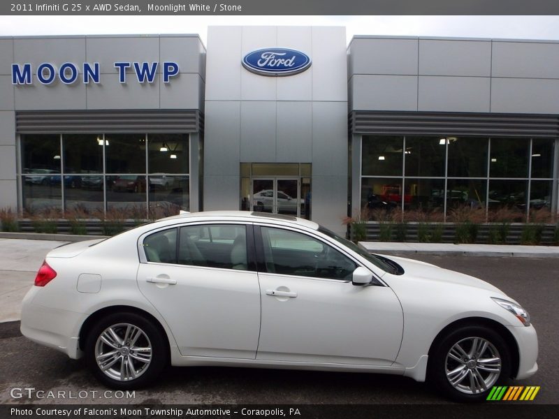 Moonlight White / Stone 2011 Infiniti G 25 x AWD Sedan