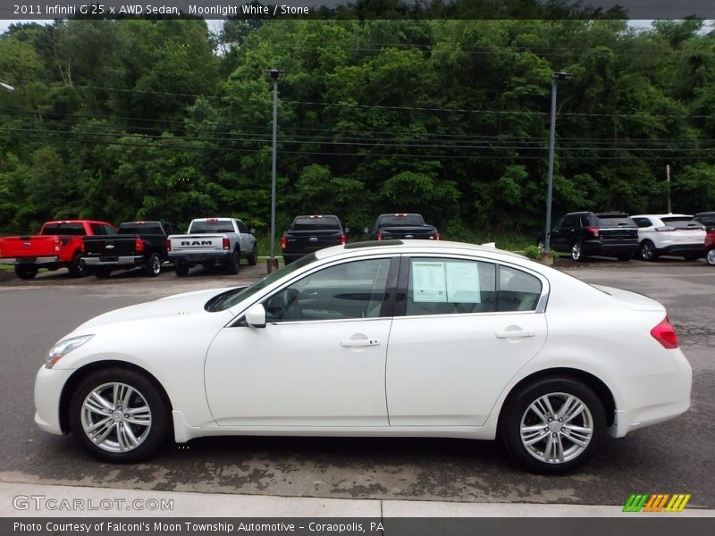 Moonlight White / Stone 2011 Infiniti G 25 x AWD Sedan