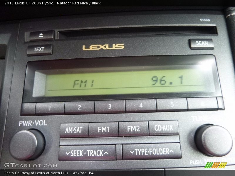 Matador Red Mica / Black 2013 Lexus CT 200h Hybrid