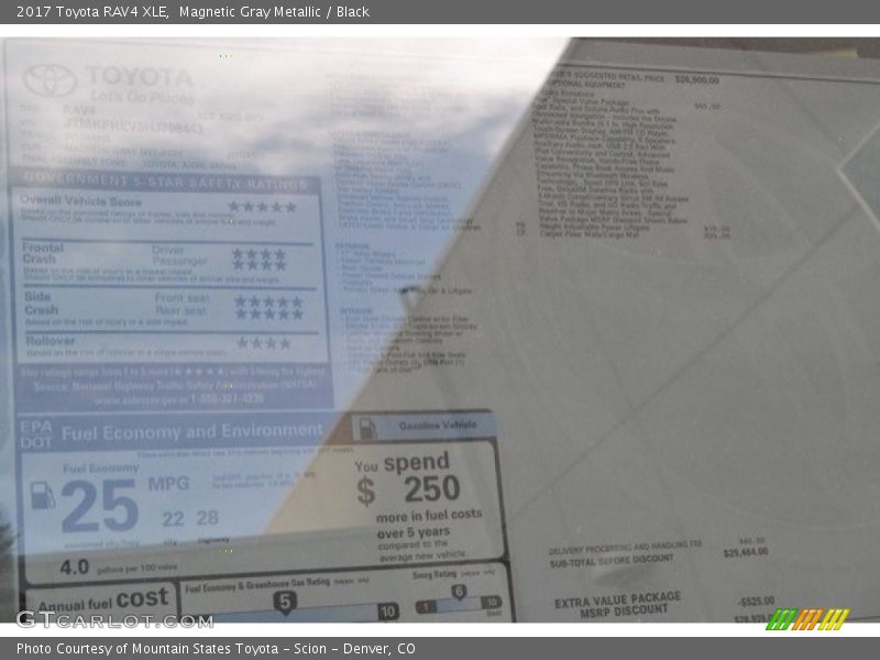 Magnetic Gray Metallic / Black 2017 Toyota RAV4 XLE