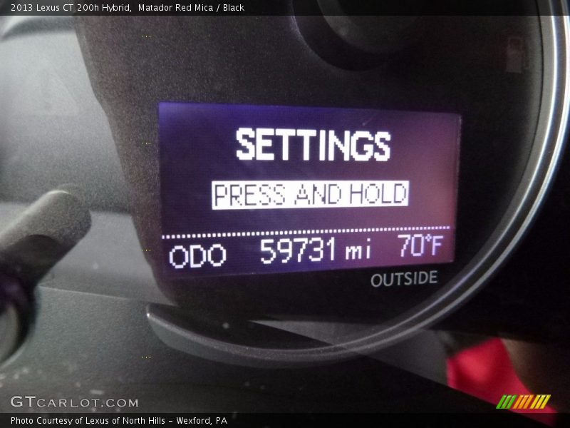 Matador Red Mica / Black 2013 Lexus CT 200h Hybrid