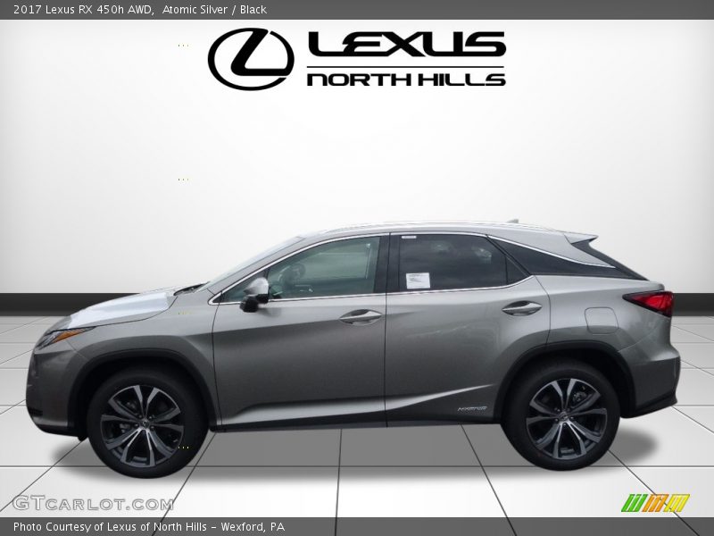 Atomic Silver / Black 2017 Lexus RX 450h AWD