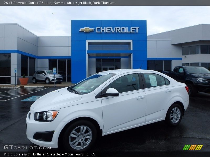 Summit White / Jet Black/Dark Titanium 2013 Chevrolet Sonic LT Sedan