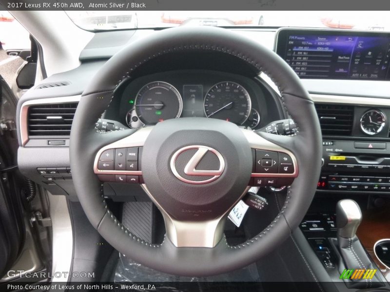 Atomic Silver / Black 2017 Lexus RX 450h AWD